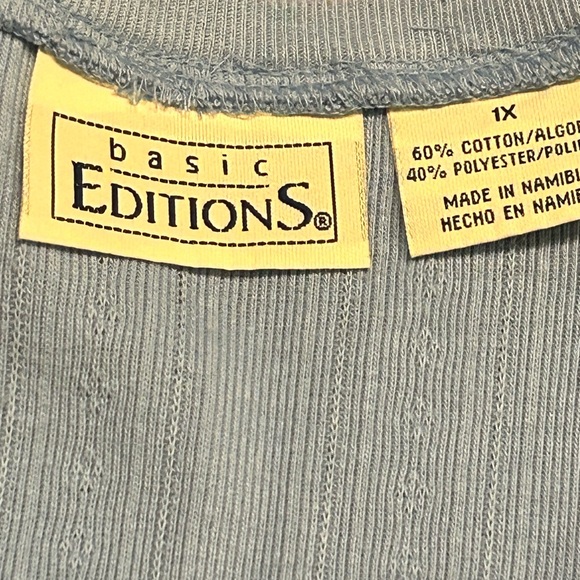 1X Basic Editions light purple short sleeve scoop v-neck pull over short - Picture 10 of 13